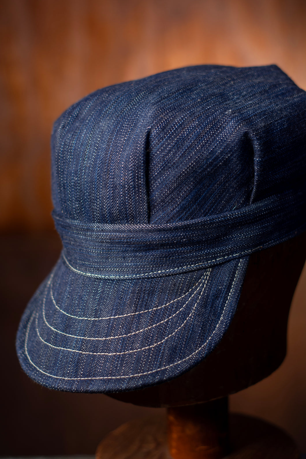 The Rail Cap - Slubby Natural Indigo Selvedge Denim