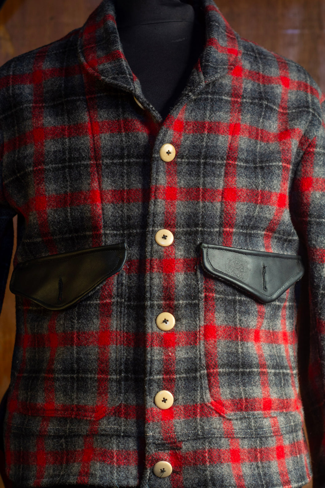 The Aviate - Sample Plaid wool with Leather Accents